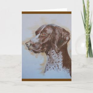 Greeting card of German Shorthair Pointer