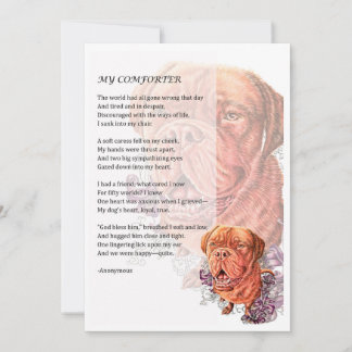 Greeting Card of Mastiff Dog Lover Gift
