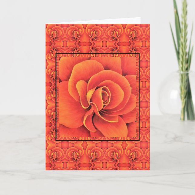 Greeting Card Orange Begonia (Front)