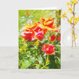 Greeting Card - Orange Roses
