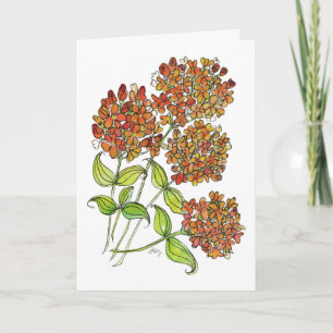 Greeting Card - Orange & Yellow Butterfly Flowers