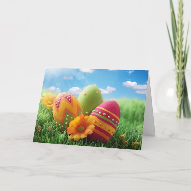 Greeting Card - Painted Easter Eggs (Front)