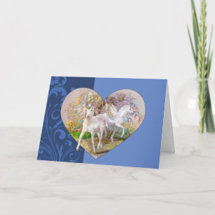Greeting Card - Pegasus Unicorn Heart