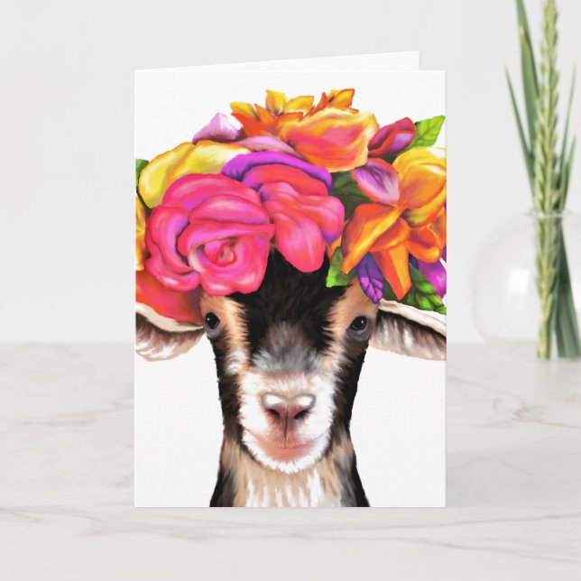 Greeting Card Posey the Goat (Front)