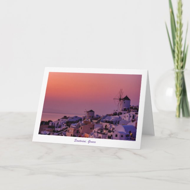 Greeting Card - Santorini Sunset, Greece (Front)