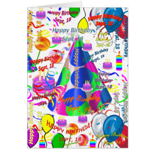 Greeting Card September, 18 Birthday