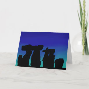 Greeting Card Sunrise Henge with cat