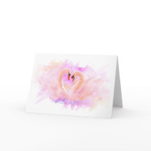 Greeting Card Swans in Love