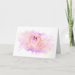 Greeting Card Swans in Love