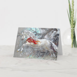 Greeting Card - Unicorn Snowy Owl