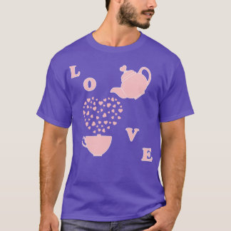 Greeting card Valentinex27s Day Teapot cup hearts T-Shirt