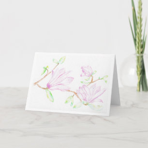 Greeting Card Watercolor Magnolia
