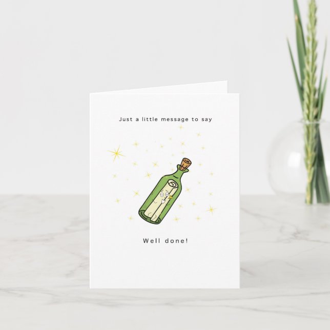 Greeting card, Well done card. Message card (Front)