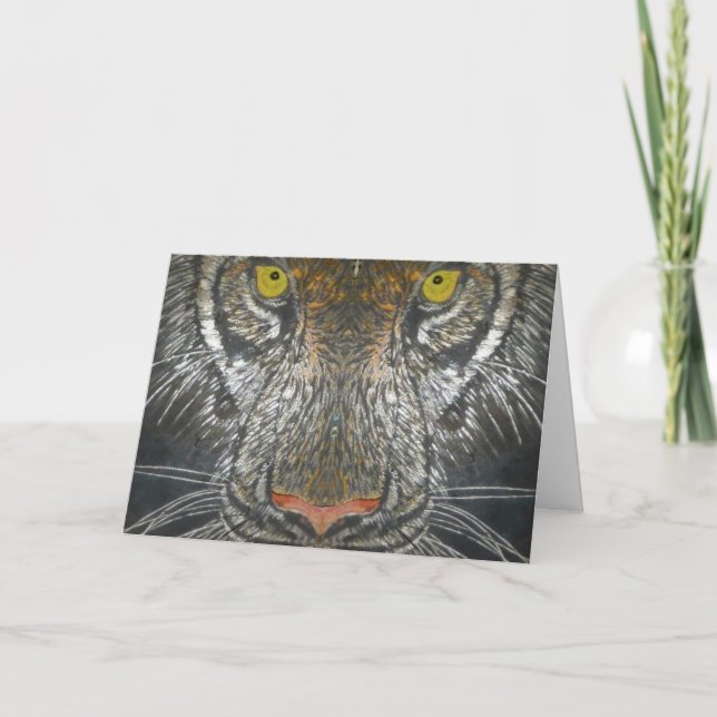 Greeting Card - Wild Cat Portrait (Front)
