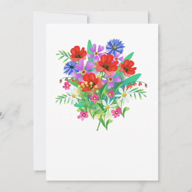 greeting card with a bouquet of flowers (Front)