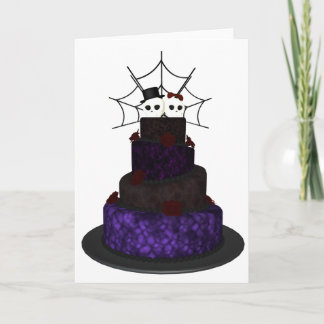 Greeting card with a Gothic wedding cake