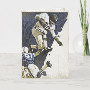 Greeting Card with Action Packed Football Print