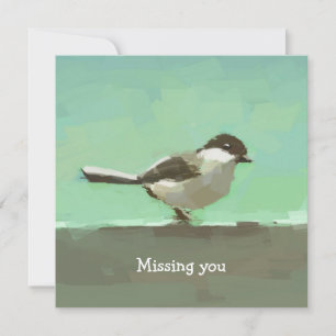 Greeting card with bird painting - Missing you