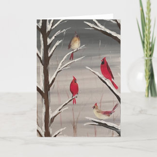 Greeting Card with Cardinals