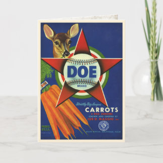 Greeting Card with Cool Vintage Crate Label Print