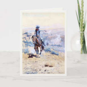 Greeting Card With Cowboy Pointing Out The Trail
