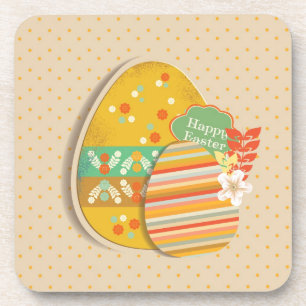 Greeting card with Easter egg symbol Coaster