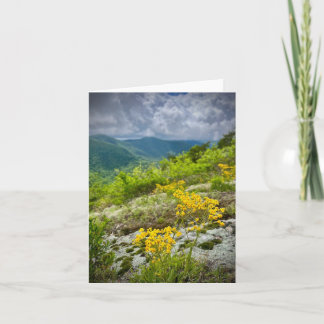 Greeting card with mountain scene