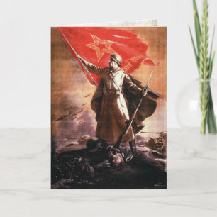 Greeting Card with Russian WWII Propaganda Print