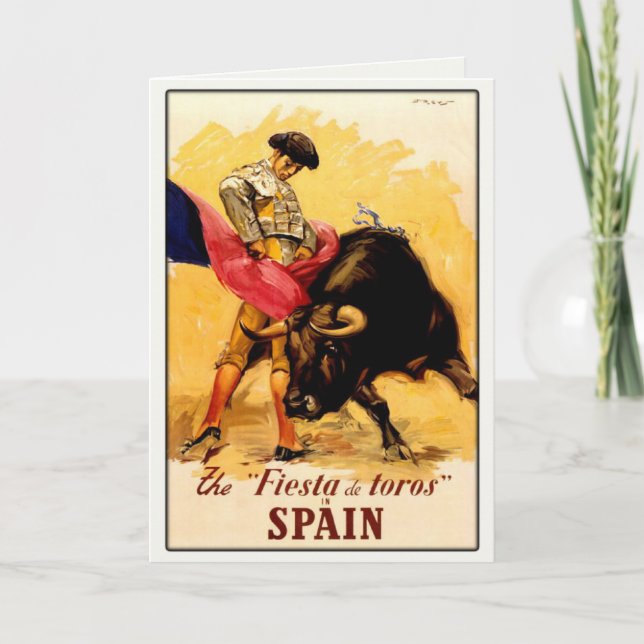 Greeting Card with Spanish Bullfight Poster (Front)