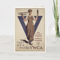 Greeting Card with WWII Propaganda Poster Print