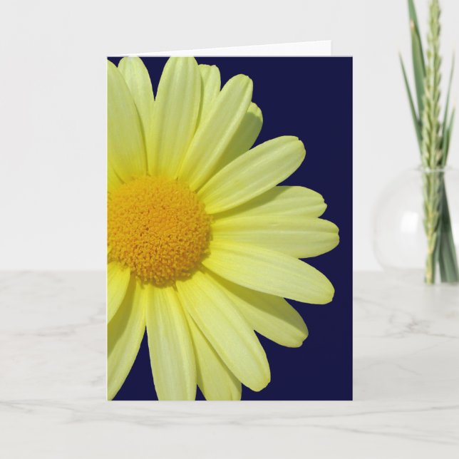 Greeting Card - Yellow Daisy on Midnight Sky (Front)