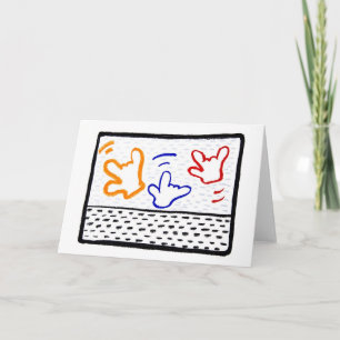 Greeting Cards: 3 Haring ILYs Card