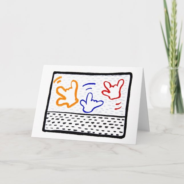 Greeting Cards: 3 Haring ILYs Card (Front)