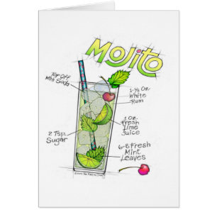 GREETING CARDS - MOJITO RECIPE COCKTAIL ART