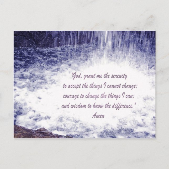 Greeting Cards Serenity Prayer on Waterfalls (Front)