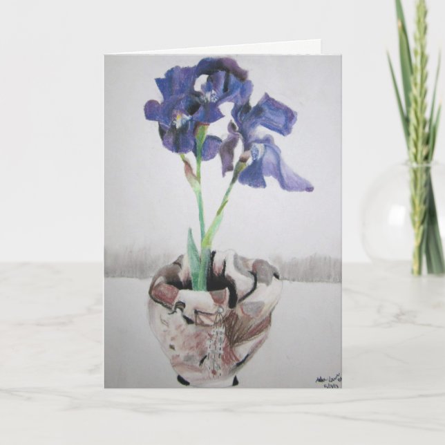 Greeting Cards with "Purple Iris" by Amber Larsen (Front)