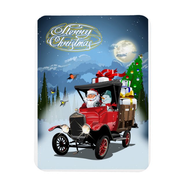 Greeting Christmas Card Magnet (Vertical)