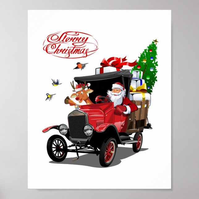 Greeting Christmas Card Poster (Front)