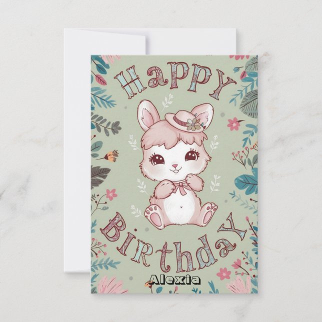 Greeting Enchanted Bunny Digital Birthday Card (Front)