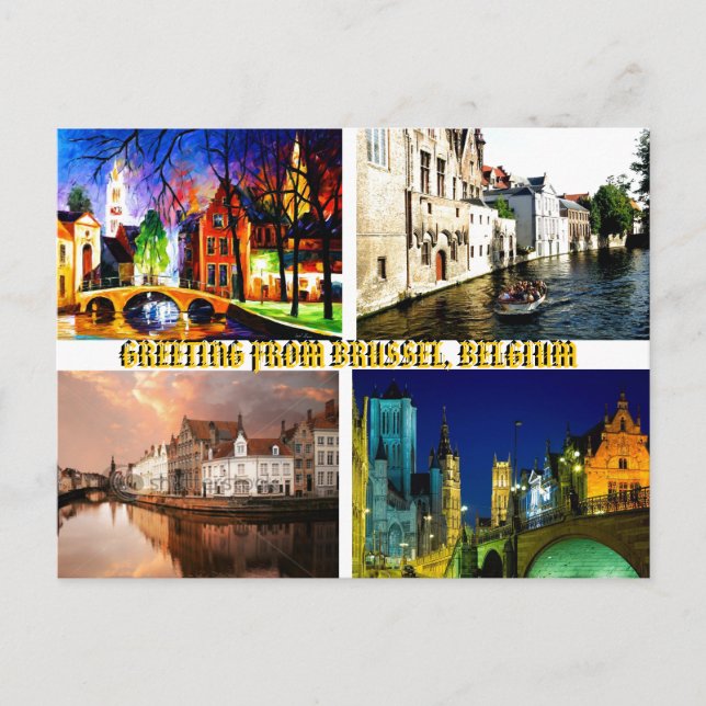 GREETING FROM BRUSSEL BELGIUM BYMojisola A Gbadamo Postcard (Front)