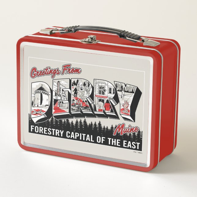 Greeting From Derry Maine Metal Lunch Box (Front)