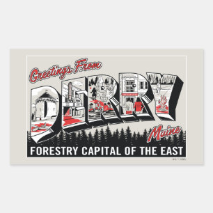 Greeting From Derry Maine Rectangular Sticker