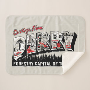Greeting From Derry Maine Sherpa Blanket