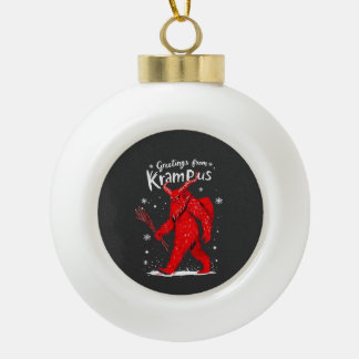 Greeting from Krampus Xmas Christmas Ceramic Ball Christmas Ornament