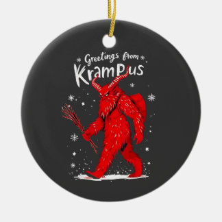 Greeting from Krampus Xmas Christmas Ceramic Ornament