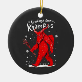 Greeting from Krampus Xmas Christmas Ceramic Ornament