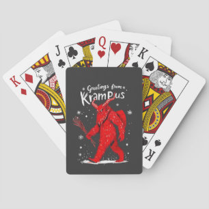 Greeting from Krampus Xmas Christmas Playing Cards