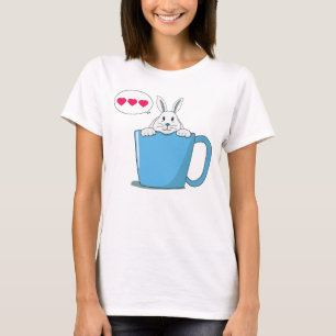 Greeting from little bunny in the coffee cup T-Shirt