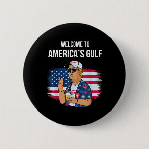 Greeting From The Gulf Beach Of America Patriotic 6 Cm Round Badge