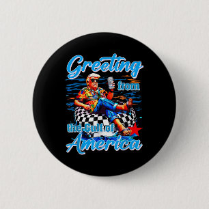 Greeting From The Gulf Of Usa America Trump 6 Cm Round Badge